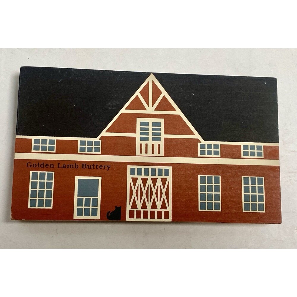 Cat’s Meow Village Brooklyn CT Hillandale Farm Golden Lamb Buttery 1986 Signed